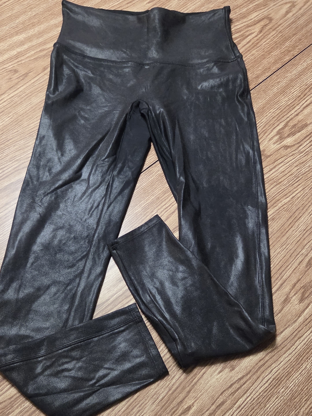 Black Faux Leather High-Waist Leggings
